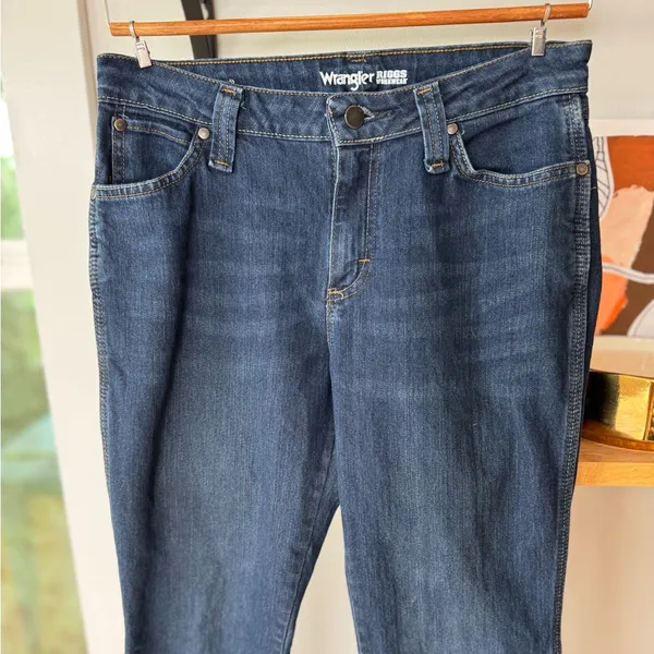 Wrangler Riggs Workwear Dark Blue Denim Bootcut Jeans Size 4 x 30 - Image 4