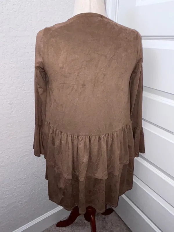 Prominent Fox Boutique Open Front Ruffle Bell Sleeve Boho Western Cardigan Top Size S - Image 3
