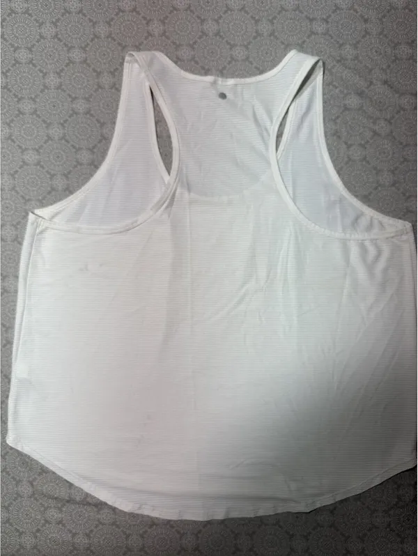 Calia Women's White Striped Racerback Athletic Tank Top XXL - Image 3