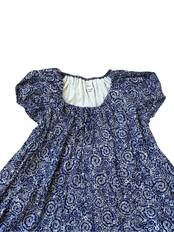 Maeve Anthropologie Floral Scoop Neck Mini Swing Dress Pockets Puff Sleeve Boho - Image 4