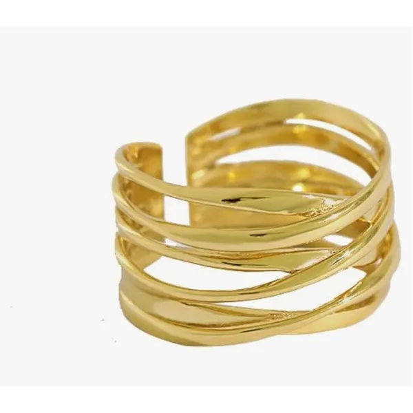 Boutique 14K Vermeil sterling wrap around size 8 ring - Image 7