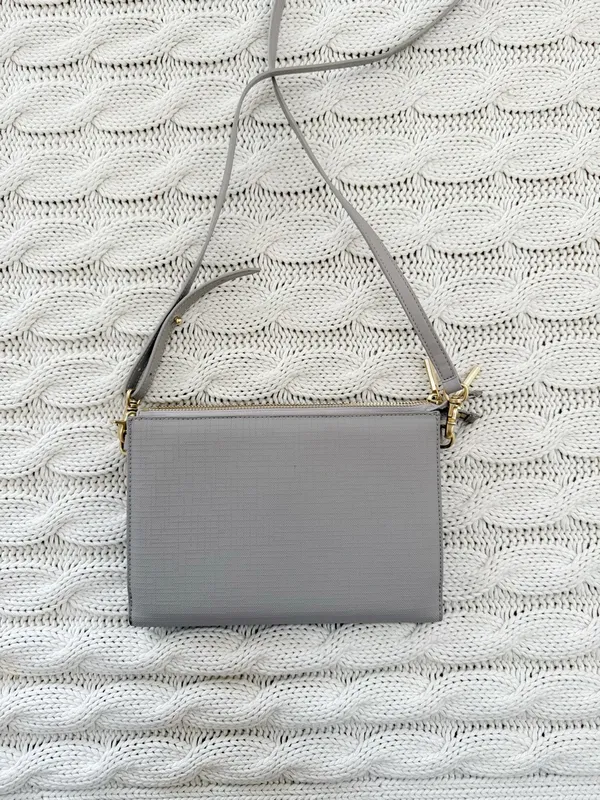 Danger Dover Neutral Beige Crossbody Clutch with Gold Hardware - Image 4