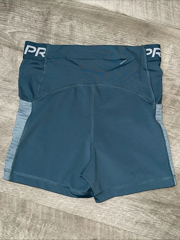 Nike Pro Women's Slate Blue High-Waist Athletic Shorts - Image 5