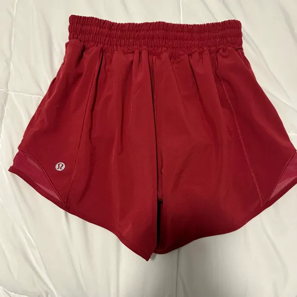 Lululemon Maroon 4 Inch HR Hotty Hot Shorts - Image 2