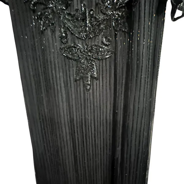 Vintage Right Choice Silk Beaded Gown Black Evening Dress 1980s Made in India‎ - Image 8