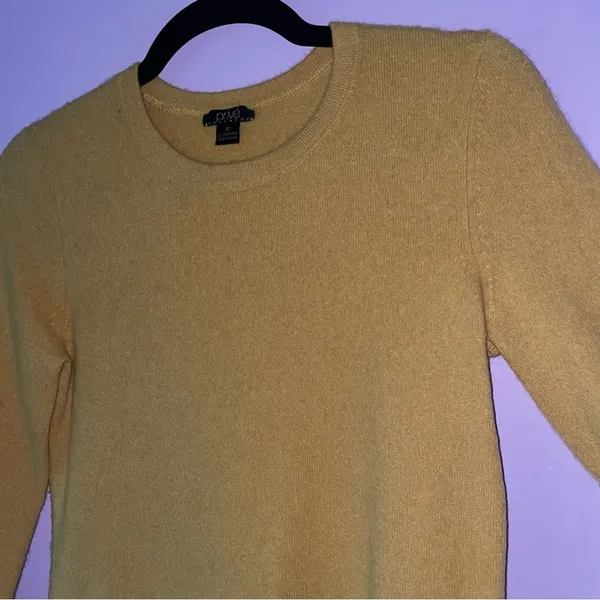 Prive Size S Yellow Cashmere Sweater Crew Neck Minimalist Contemporary Capsule - Image 2