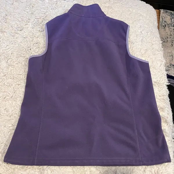 LL Bean Jacket Women’s Large Purple Polartec Full Zip Fleece Vest Outdoor Hiking - Image 10