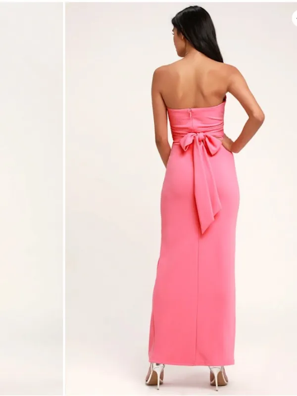 LULU's Elegant Prom Wedding Special Event Sexy Strapless Holidays Maxi Dress - Image 4