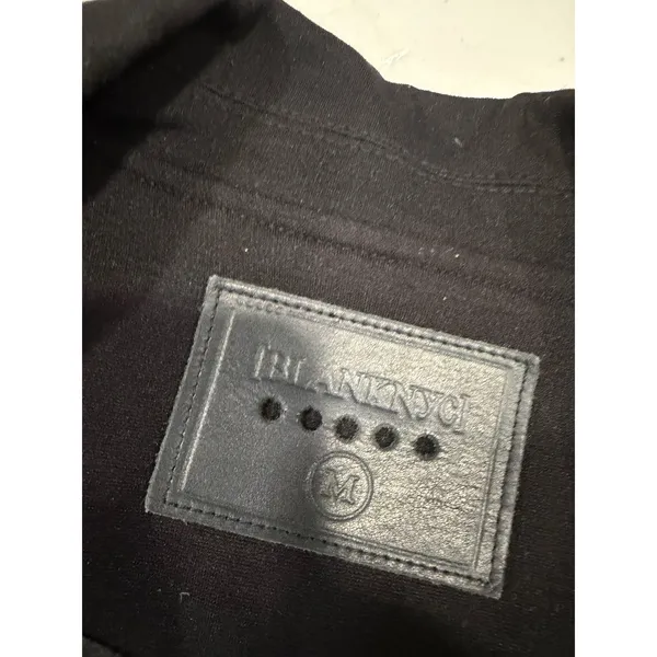 BLANKNYC Moto Jacket Women Medium Black Asymmetrical Zip Stretch Edgy‎ Biker - Image 3