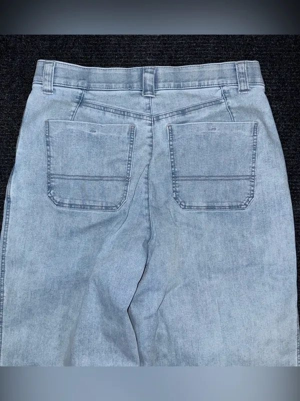 Democracy Ab Technology Wide Leg Cropped Jeans Light Wash Stretch Denim Sz 14 - Image 4