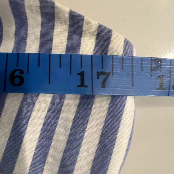 J. Crew Blue White Stripped Seersucker Tiered Dress Size 4 Preppy Southern EUC - Image 9