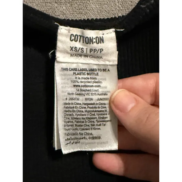 Cotton On Women‎ Black Cropped Ribbed High Neck Black Tank Sleeveless Size XS/S - Image 2