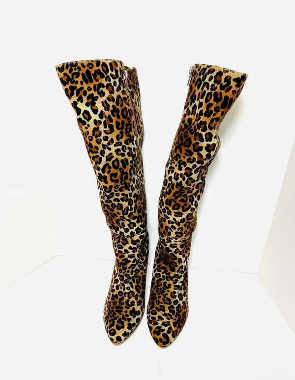 Leopard Animal Print Knee High Boots - Image 4