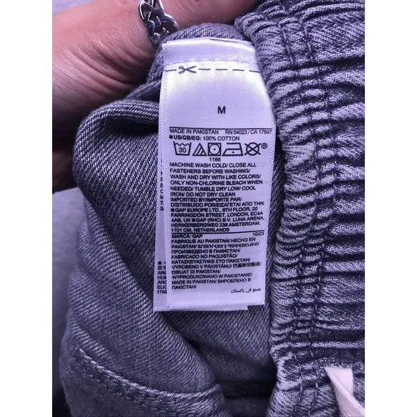Gap‎ Easy Jean Cargo Pants Womens Medium Grey Elastic Waist Utility - Image 3