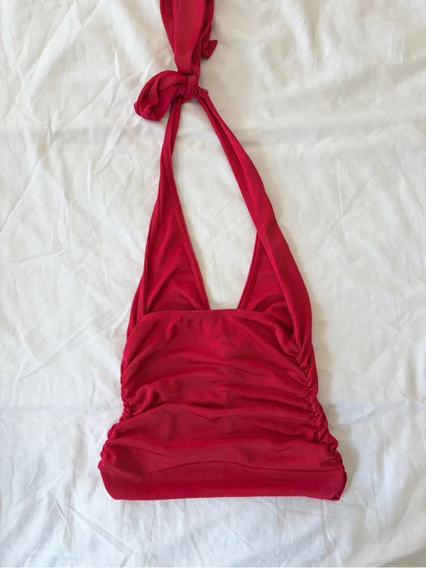 Urban Outfitters Silence + Noise Naomi Ruched Halter Top S - Image 3