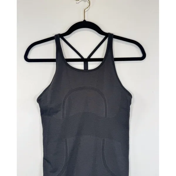 Lululemon Womens Top Gray Swiftly Tech Strappy Tank Stretch Yoga Gym Size 4 - Image 6