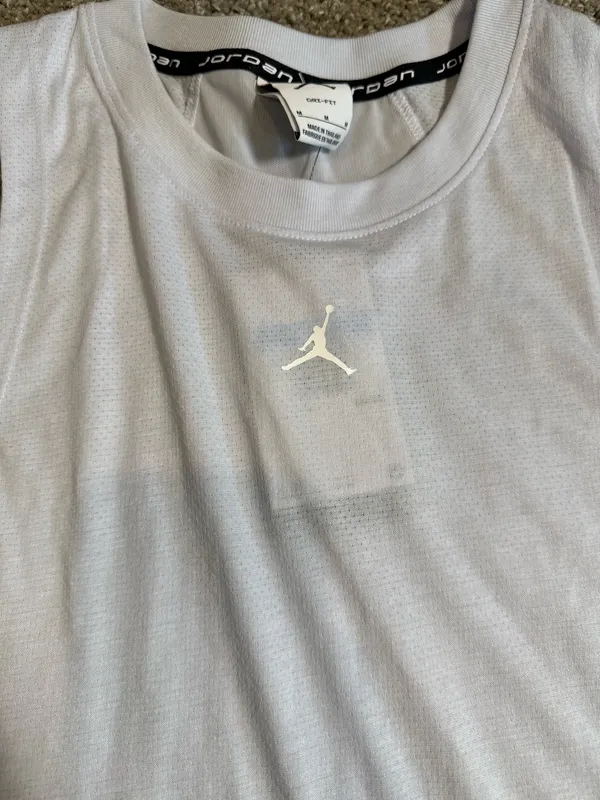 Nike Jordan Dri-FIT women’s Tank Top White Breathable Mesh Crew Neck Size M - Image 2