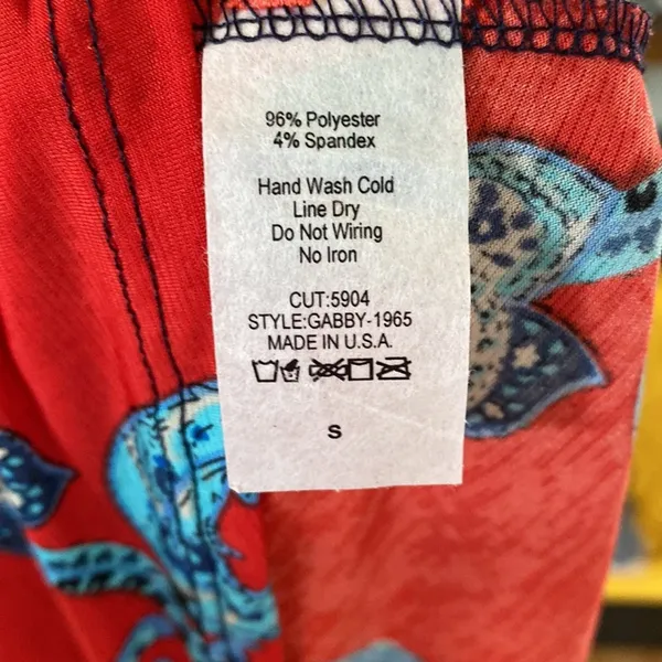 DazzleUp Paisley Tunic Top Swim Cover‎ Up Red Blue Boho Beach Size Medium Resort - Image 5