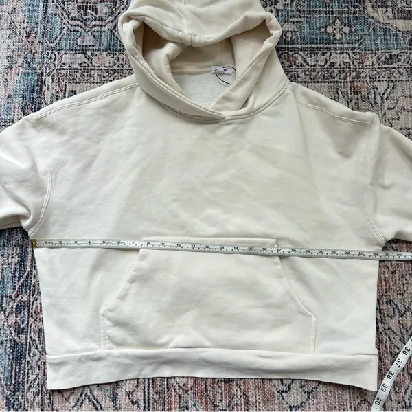 Garage UltraFleece Hoodie Off White Cream Women's Pullover Size L/XL Sweatshirt - Image 8