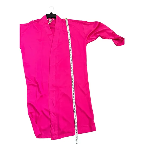Victoria's Secret Pink Satin Robe Size M/L Kimono Sleeve Cover Up - Image 6