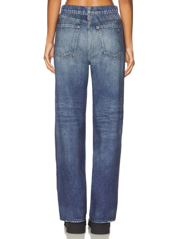 NWT rag & bone Miramar Wide Leg in Lenox Phot-Printed Faux Jean Sweat Pants XXS - Image 5