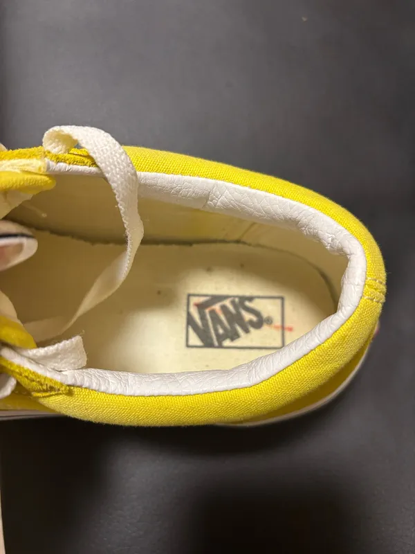 Vans Yellow and White Low-Top Canvas Shoe - Image 3