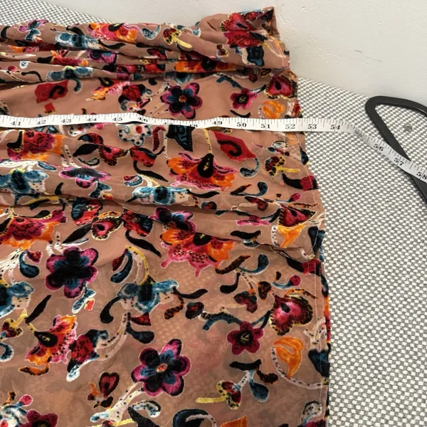 Flounced Floral Burnout Velvet Jumpsuit Size 8 - Image 11