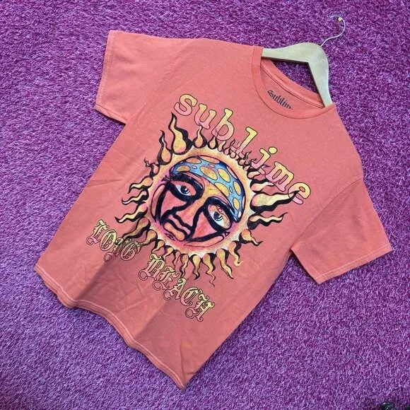 Sublime Monochrome Orange Logo Rock Tee size small - Image 3