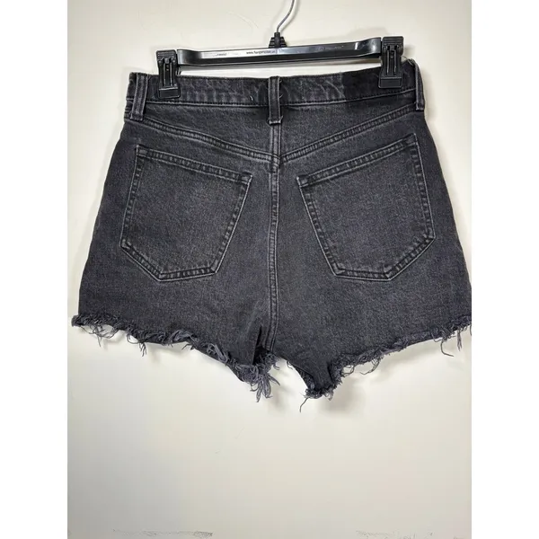 Abercrombie & Fitch The 90s Relaxed Cutoff Short Black High Rise Y2K Boho Size 2 - Image 3