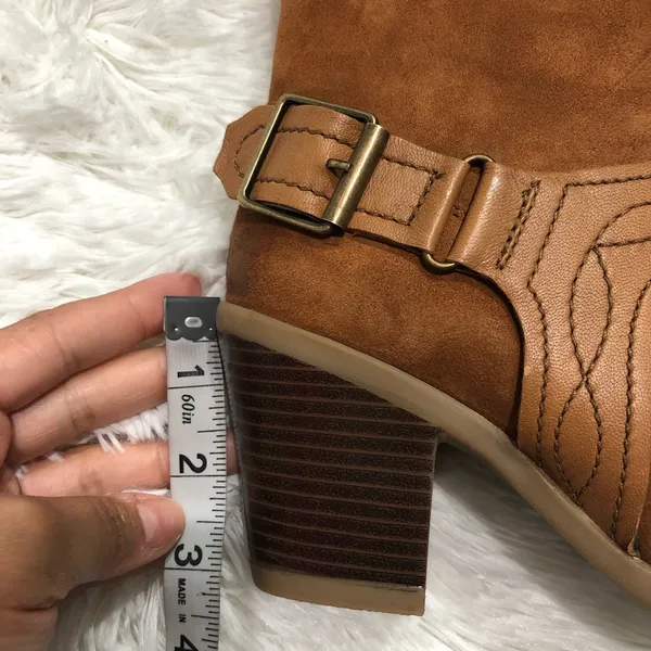 Earth Leather Suede Ankle Boot Lina Arlington Cowgirl Size 8‎ Western Boho - Image 8