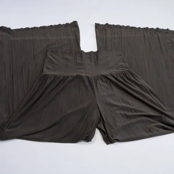 Nic+Zoe Palazzo Pants Womens M Brown Wide Leg High Waist Flowy Minimalist Luxury - Image 6
