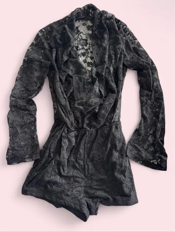 Black Lace Romper - Image 3
