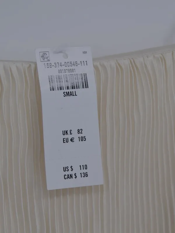 Abercrombie & Fitch The A&F Giselle Faux Pearl Pleated Mini Dress White S - Image 8