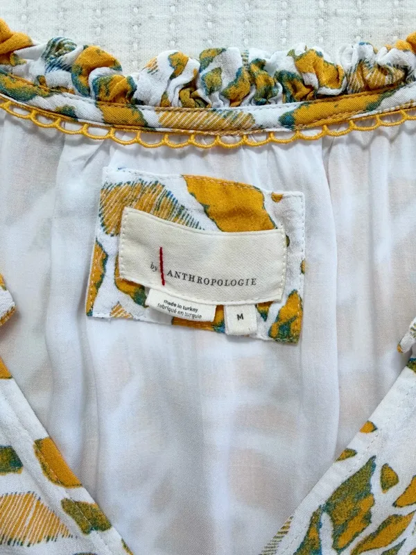 Anthropologie Mosaic Print Tiered Mini Dress with Flutter Sleeves - Image 4