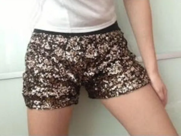 Authentic Icon AI Sequin Shorts Gold - Image 2