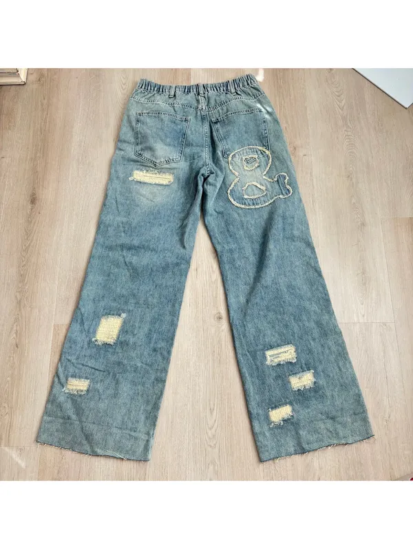 Oli & Hali EUC Women's Love & Applique Patch Wide Leg Jeans Size L - Image 7
