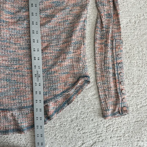 Women's Free People Small Misty Waffle‎ Cole Neck Thermal Long Sleeve Pullover - Image 6