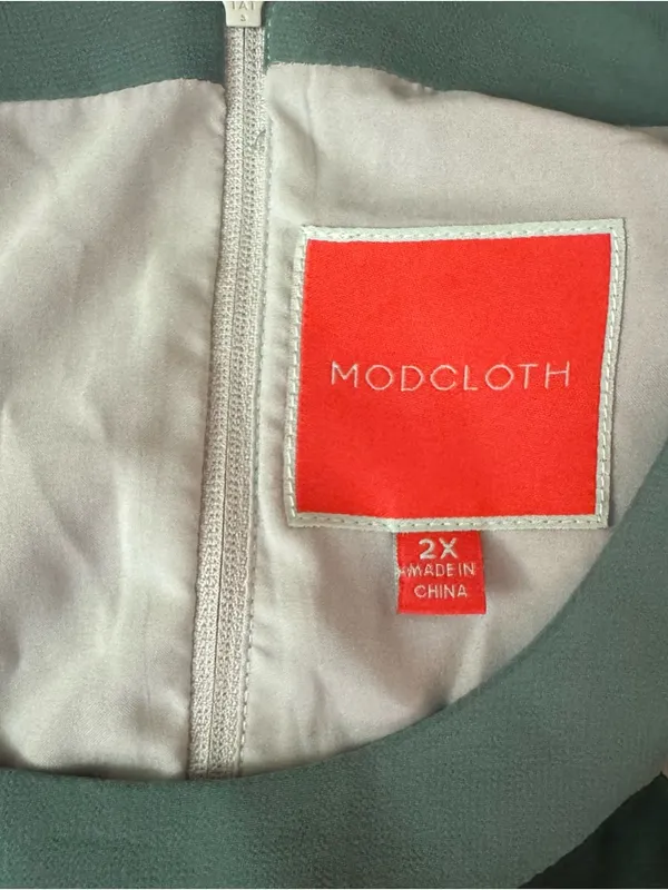 Modcloth green sleeveless High-Low color block Chiffon maxi Dress NWOT size 2X - Image 6