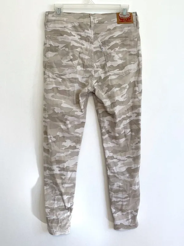LEVI'S 720 High Rise Super Skinny Crop Jeans Tan Camo Camouflage Cropped Ankle - Image 10