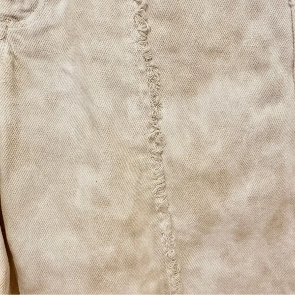 Zara High Rise Double Waist Beige Jeans Sz 0 Straight Leg Animal Print Splotchy - Image 9