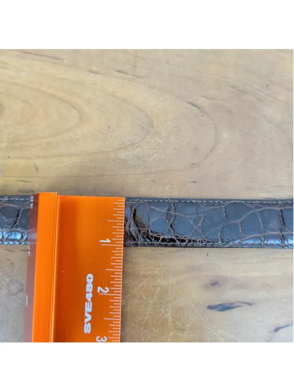 90's Vintage Brighton Leather Embossed Belt with Elephant Buckle Small - Image 7