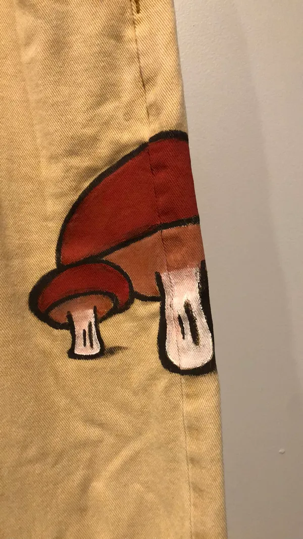 Handpainted Mushroom  Jeans - Image 3