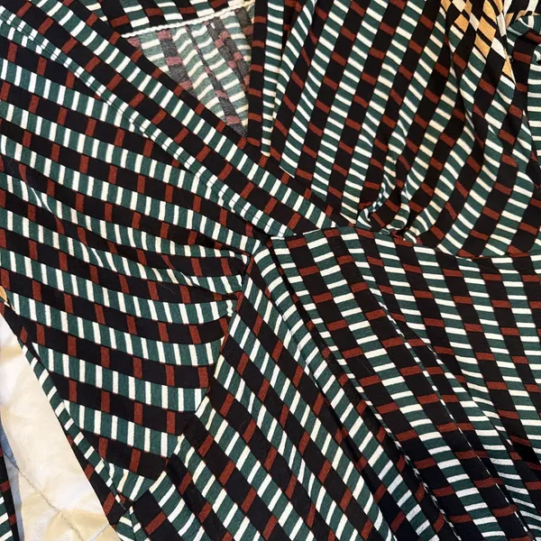 Maeve For Anthropologie Knee Length Dress Black Multi Color Long Sleeved Size 10 - Image 12