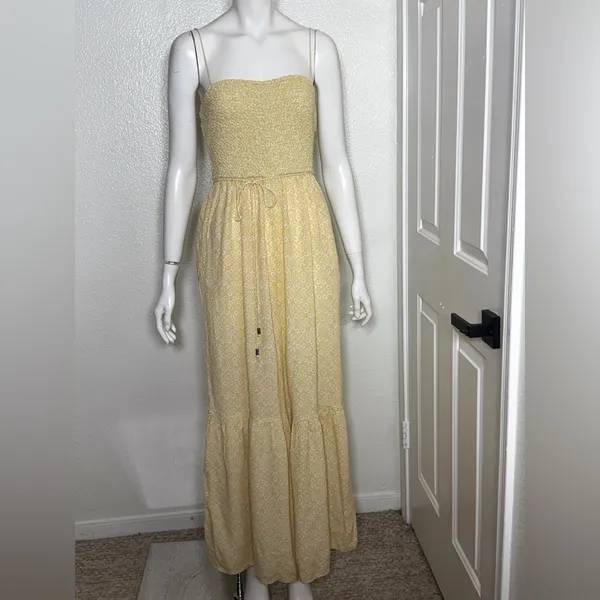 Free People 100%Viscose Little Of Your Love Yellow Floral Jumpsuit Size XS L-20 - Image 4