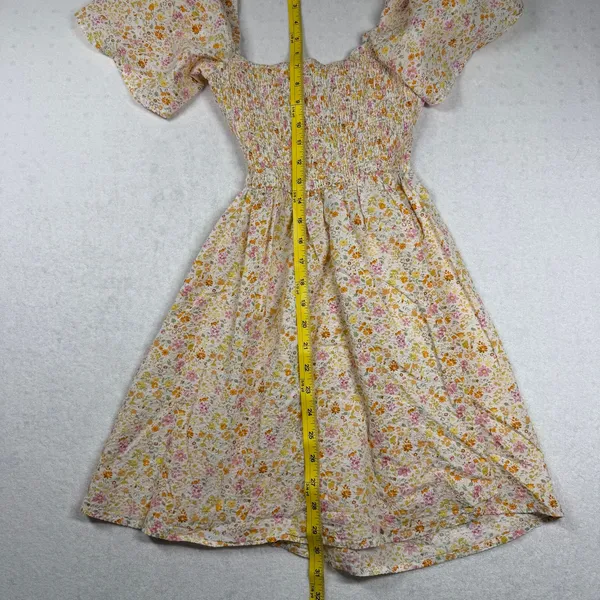 Princess Polly Floral Smocked Puff Sleeve Mini Dress 0 XS Cottagecore Cotton - Image 6