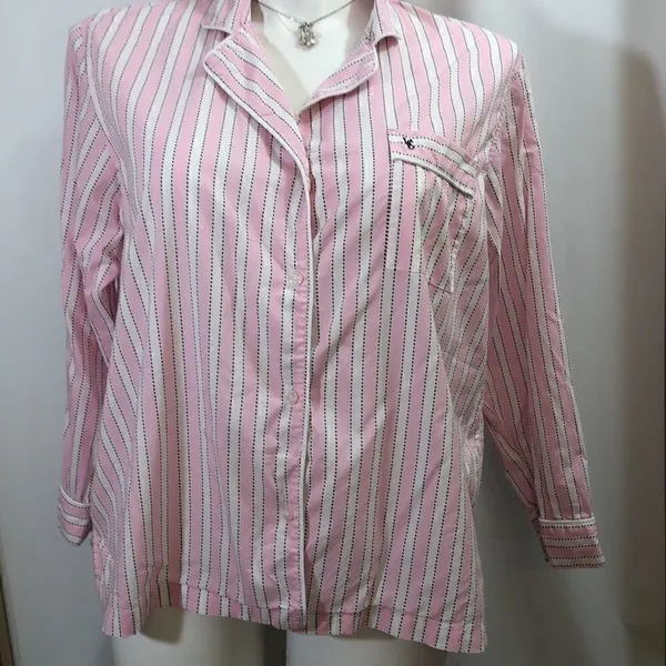 Victoria’s Secret pink striped pajama top - Image 2