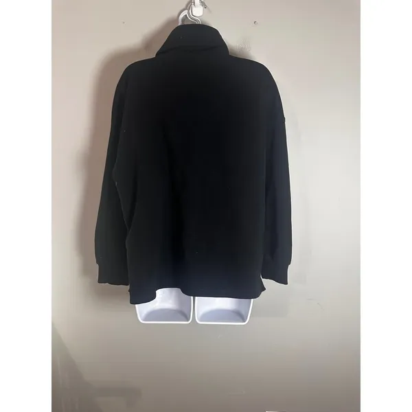 Banana Republic Womens Black Funnel‎ Neck Sweatshirt Oversized Pullover Medium - Image 4