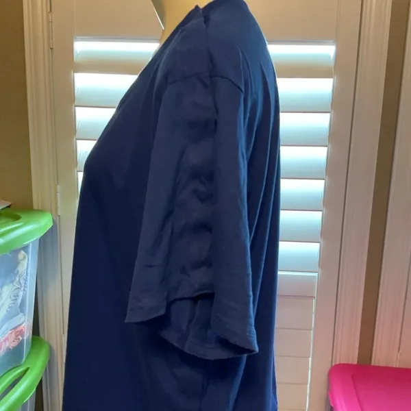 Elegant Royal Blue V-Neck Long Sleeve Top - Image 5