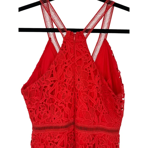 NWT ASTR the Label Lattice Inset Sleeveless Lace Fit & Flare Mini Dress Sz Small - Image 7
