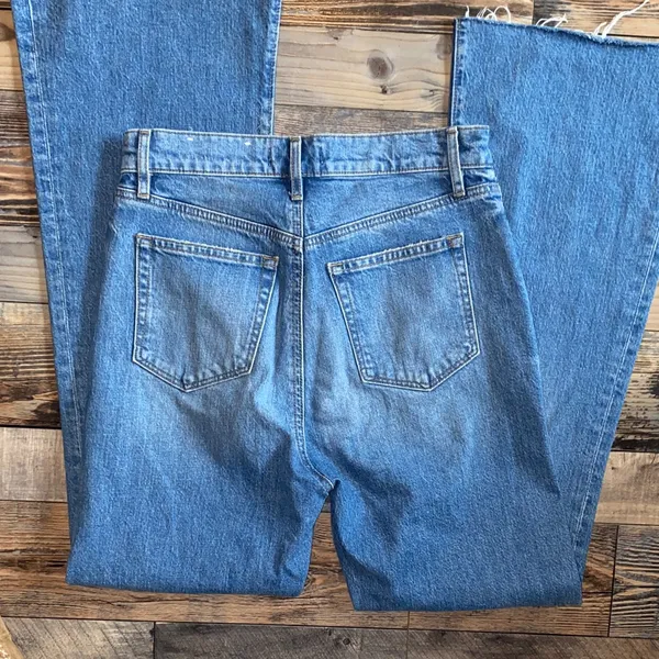 LOFT High Waist Flare Classic Blue Denim Pants - Image 4